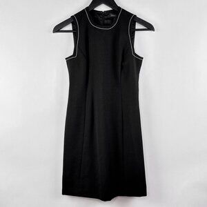 Banana Republic Wool Sleeveless Black With White Trim Dress Petite Size 0P